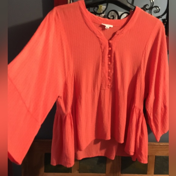 grand & greene Tops - Woman’s Tangerine orange button blouse / Top